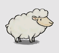 An alternative image of the sheep with white wool